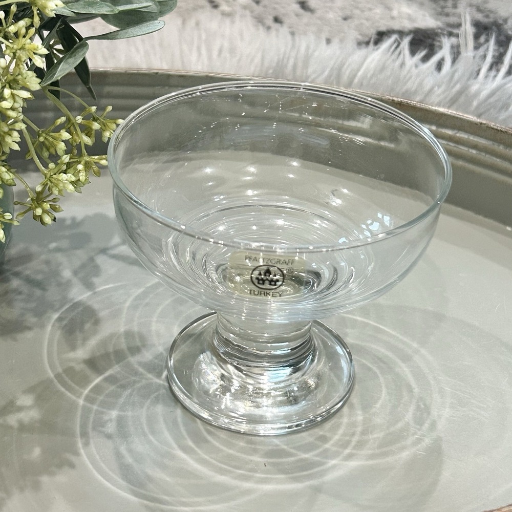 Vintage Pfaltzgraff Footed Clear Glass 4" Dessert Dish